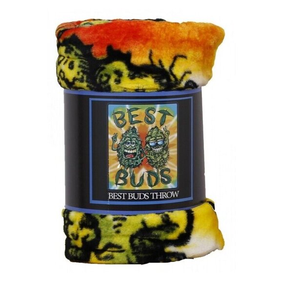 New Best Buds Pot Leaf Plush Fleece Throw Gift Blanket Weed Smoke 420 Canabis - Picture 2 of 2